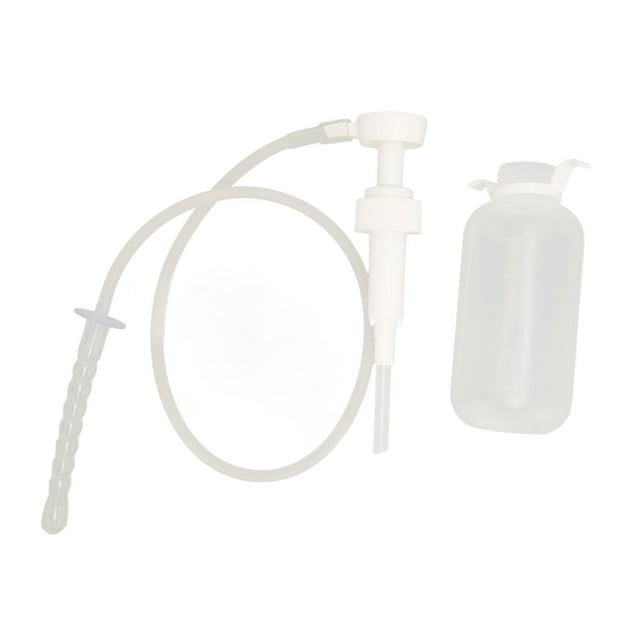 Limpiador de ducha vaginal de 300 ml, reutilizable, manual, a presión, portátil, transparente, sistema de limpieza de enemas