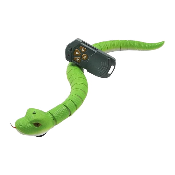 Serpiente de juguete con control remoto, simulación eléctrica, regalo de cumpleaños para mascotas Verde
