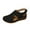 Black, variant on QQAMB Wedge Sandals for Womens Dressy Closed Toe Hollow Out Walking Sandal Hook and Loop Ankle Strap Slingback Summer Shoes