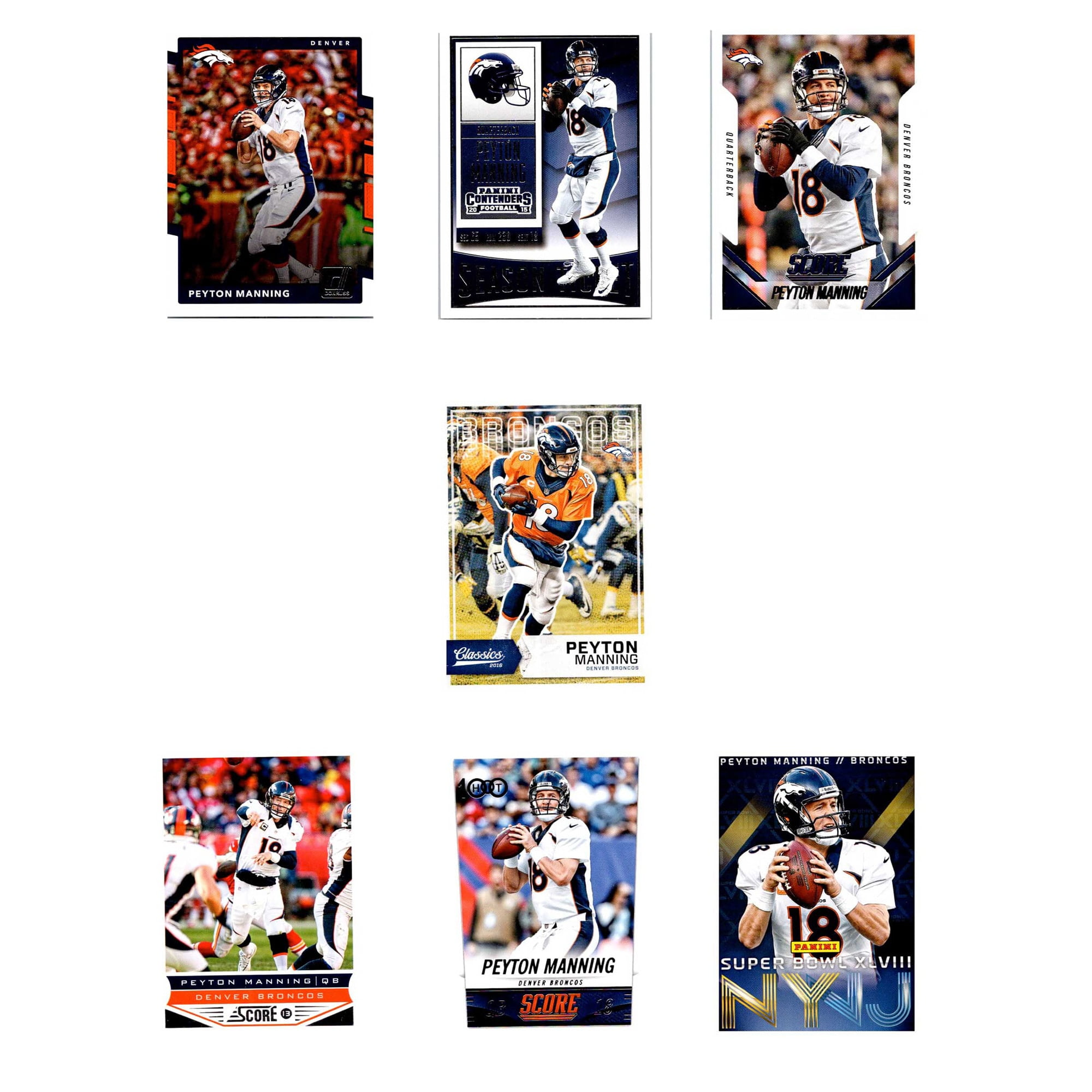 C & I Collectables Peyton Manning Denver Broncos Trading Cards Set