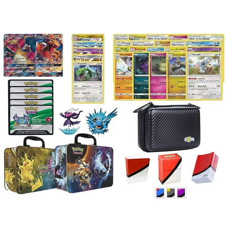Totem World Charizard GX Premium Collection with Black Card Case, 100 Sleeves, Deck Box, Mini Binder and Figures in Collector Chest