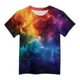 thumbnail image 4 of Byoo Tween Girls Graphic T Shirt Sky Printed Star Sky Print Round Neck Casual Shirts Soft Daily Sport Pullover Top,Black, 4 of 4