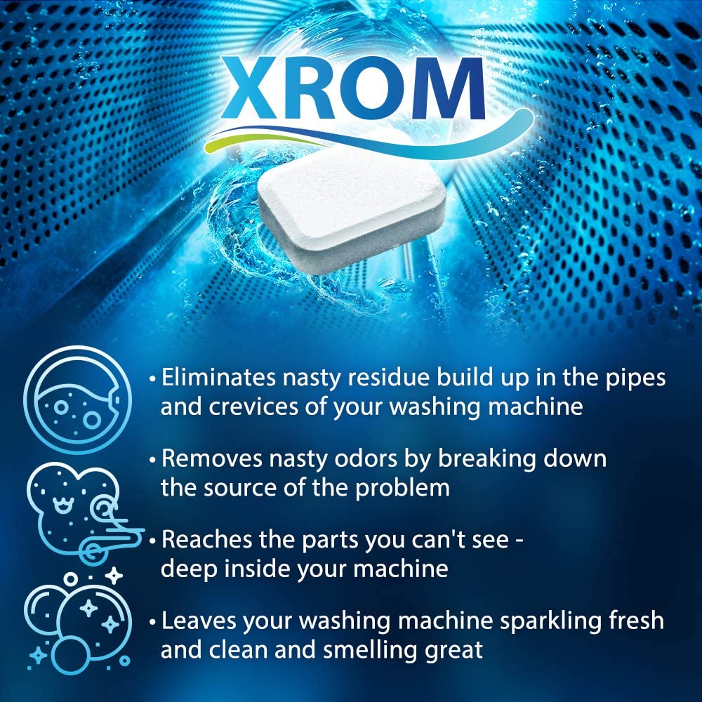 XROM High Efficiency Professional Washing Machine Cleaner Tablets 3 in 1 Formula, Washer Deep Cleaning, Remove And Dissolve Odor, Powerful Descaler For Front and Top Load Washers, 6 Tablets Count. - image 4 of 6