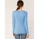 thumbnail image 5 of Top acanalado con botones y mangas largas con cuello vuelto para mujer Azul claro L, 5 of 6