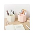 thumbnail image 3 of 360° Rotatable White Pen Holder With Large Capacity, Multifunctional Storage Box With 5 Compartments, Perfect For Student Desk Or Office Desktop, 3 of 4