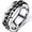 Black, variant on 8mm Stainless Steel Chain Inlay Rotating Spin Wedding Band Biker Ring