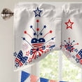thumbnail image 5 of Independence Day Tie Up Valances Curtain, Adjustable Kitchen American Flag Farmhouse Vintage Linen Valances for Windows Decor, Rod Pocket Short Curtains Set for Bedroom/Bathroom, 42"x18", 5 of 9