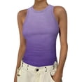 thumbnail image 2 of JULMCOMO Ribbed Knit Tank Tops for Women Gradient Crew Neck Sleeveless Comfy Summer Tank Tops Tie Dye Slim Fit Trendy Shirts Purple XL, 2 of 5