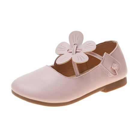 

Kids Cute Solid Cross Flower Single Princess Casual Shoes