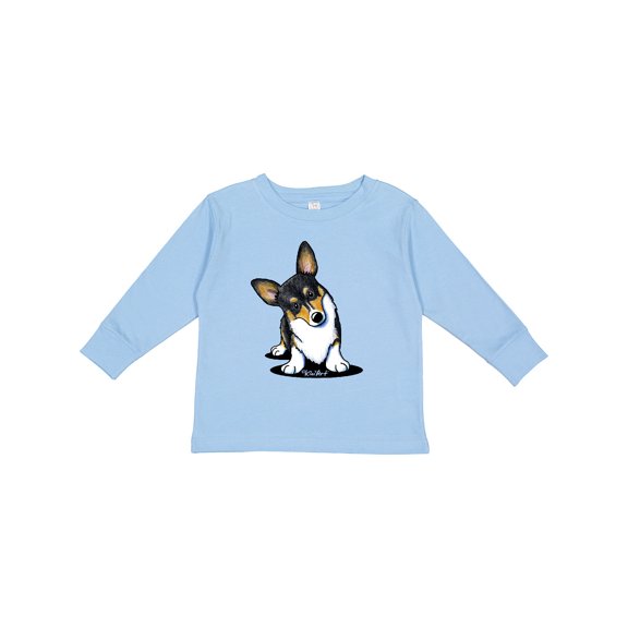 Inktastic Tri Color Corgi Boys or Girls Long Sleeve Toddler T-Shirt