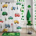 thumbnail image 5 of Shower Curtain, Cartoon Trucks Green Pine Tree Waterproof Shower Curtain Set with Hooks for Bathroom Showers,Stalls and Bathtubs,36x72In Colorful Polka Dots, 5 of 9