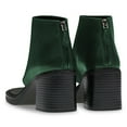 thumbnail image 4 of FSJ Women Open Split Toe Platform Sandal Boots Zip up Stacked Block Mid Heels Fashion Outdoor Party Booties Size 8 Dark Green, 4 of 5