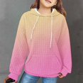 thumbnail image 2 of JTSRKL Kids Girls Tie Dye Print Waffle Knit Hoodie Tops Lightweight Casual Drawstring Long Sleeve Hooded Pullover Sweatshirts Trendy Comfy Athletic T-Shirts with Pockets Pink 10-11 Years, 2 of 5