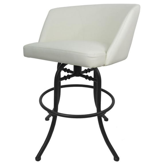 Swivel Tilt Counter Metal Bar Stool 26" Joey - Snow White - Black