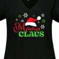 thumbnail image 4 of Inktastic Mama Claus with Christmas Santa Hat and Snowflakes Women's Plus Size V-Neck T-Shirt, 4 of 5