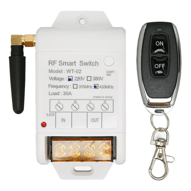 Relé inalámbrico RF Switch 433MHz 30A Receptor transmisor interruptor inalámbrico para luces LED Puertas de garaje 2200V