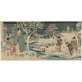 thumbnail image 2 of Andō Hiroshige 14x9 Gold Ornate Wood Frame and Double Matted Museum Art Print Titled - The Snowy Garden (1854), 2 of 4