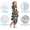 thumbnail image 7 of Black Daisy Flower Pattern Hooded Bath Towel，50"x30" for Ages 3 To 12 Kids, Quick Dry Lightweight Soft Microfiber Hood Beach Towel Cover Up for Kids, 7 of 7
