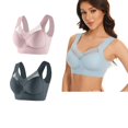 thumbnail image 2 of Sngxgn Women's Smoothing with Seamless Stretch Wireless Lightly Comfort Bra(Grey,XL), 2 of 3