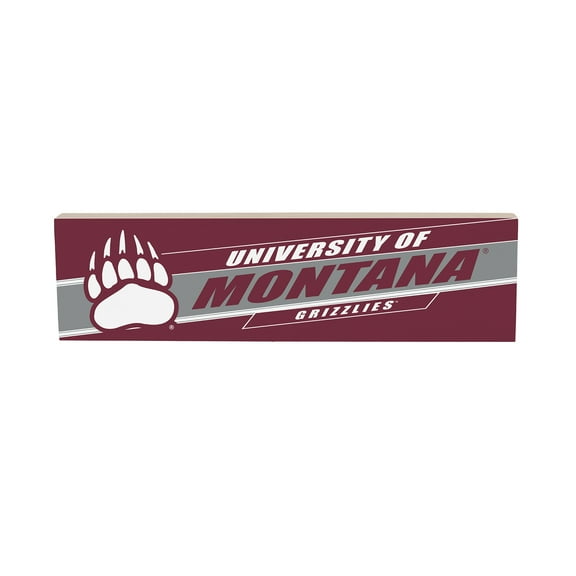 Montana Grizzlies 5" x 18" Shadow Logo Wood Mantle Sign