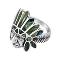 thumbnail image 6 of Indian Style Abalone Inlay .925 Silver Ring-10, 6 of 6