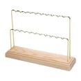 thumbnail image 3 of Organizador de joyas de madera para pendientes, base de madera, barra colgante para guardar joyas. 2 niveles, 3 of 9