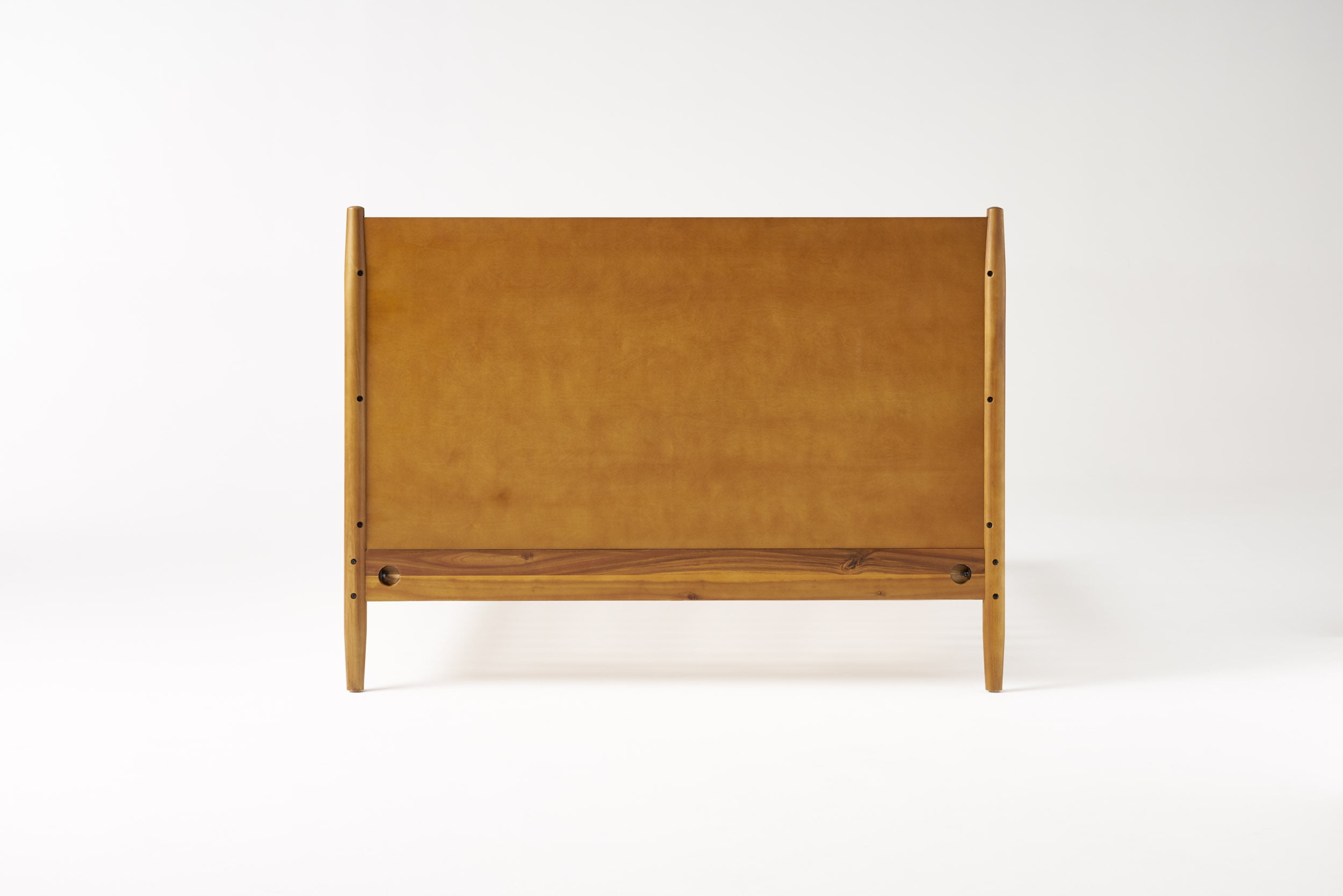 Mintazer King Platform Bed Frame, Mid-Century Bed with Panel Headboard & Splayed Legs, No Box Spring Required, Natural