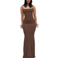 thumbnail image 2 of serony Jupe Longue Robe Moulante Vêtements de Fête Bretelles Cami Sans Manches Multicolore Peau Proche Multifonction Attrayant Marron/s, 2 of 9