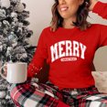 thumbnail image 7 of Christmas Tree Shirt Women Christmas Embroidered Trees Long Sleeve Shirts Gift Xmas Graphic Tee Tops, 7 of 7