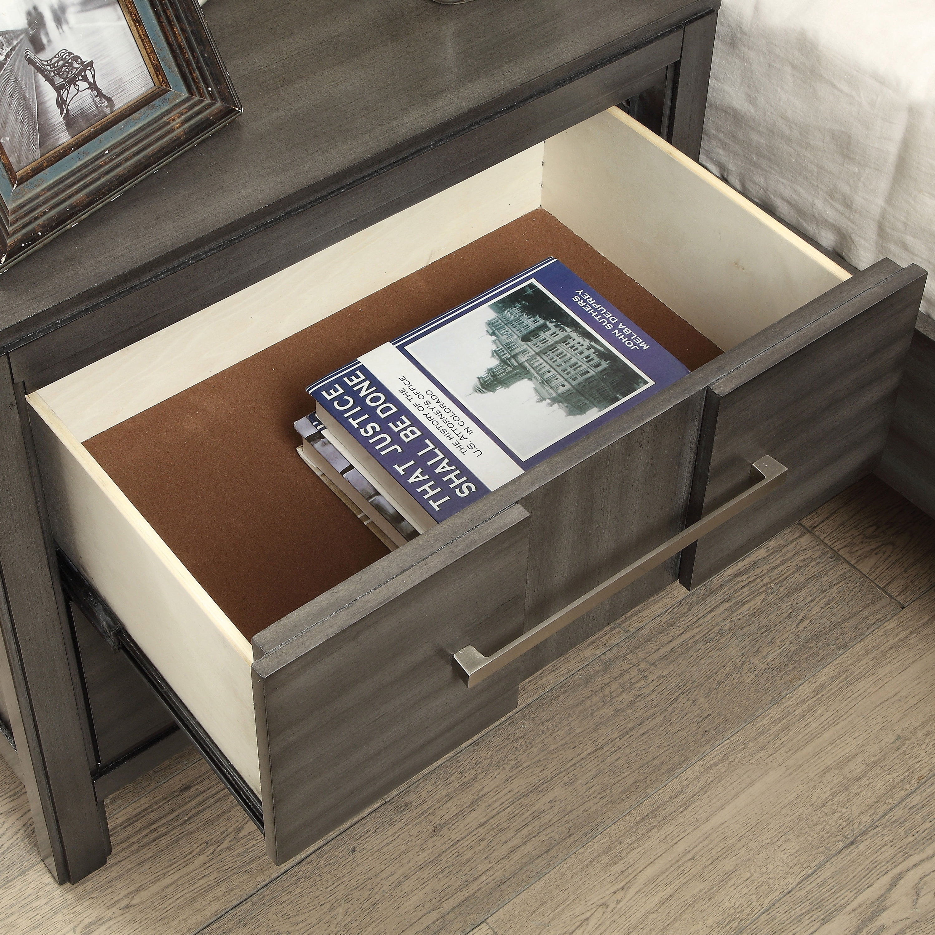 Furniture of America Lowell 2-Drawer Wood Gray Nightstand