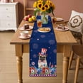 thumbnail image 2 of 4th of July Table Runner 72 Inches, Independence Day Patriotic Flowers Dogs Blue Bed Runner Dresser Scarves Tabletop for Indoor Outdoor Parties/Ceremony/Banquet, 16" x 72", 2 of 9