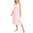 thumbnail image 2 of Valcatch Women's Nightgown Chemise Sleepwear Full Slip Lace V-neck Nightwear Midi Dress, 2 of 6