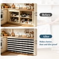 thumbnail image 3 of Black Striped Cabinet Dishwasher Hidden Curtains, Privacy Closet Door Curtain, Farmhouse Country Minimalist Cream Stripes Adhesive Dust Proof Under Sink Skirt for Bathroom Kitchen 35"x35", 3 of 8