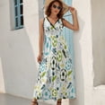 thumbnail image 5 of Sport Sketch Soccer Pattern Dress Fashion Boho Beach Long Dresses Female Party Printed Maxi Dress, 5 of 9