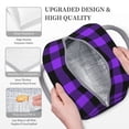 thumbnail image 3 of Fotbe Purple Buffalo Plaid Bolsa de Almuerzo con Estampado, Lonchera Aislada, Contenedor de Comida Reutilizable Tipo Cooler a Prueba de Fugas, 3 of 6