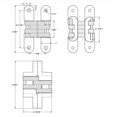 thumbnail image 2 of deltana dch216u15 invisible, concealed hinges 4 5/8" x 1", concealed hinge 1 pair in brushed nickel......, 2 of 2