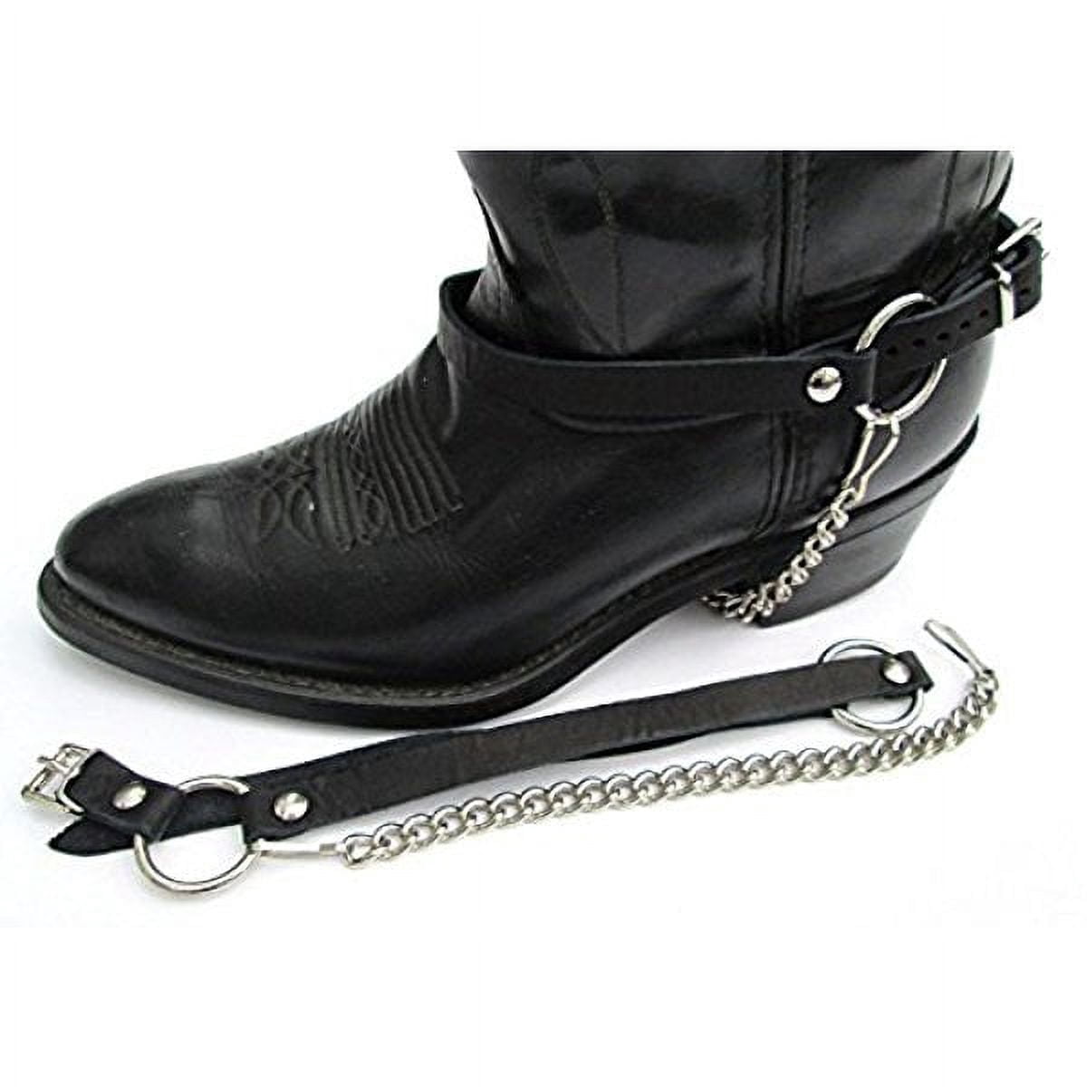 ROCKSTAR CHAIN HARNESS BOOTS BLACK Chain Harness Zip Boot Suede Leather main image 2
