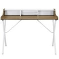 thumbnail image 2 of Modway Bin Contemporary Modern Writing Desk With Storage Cubbies in Walnut, 2 of 4