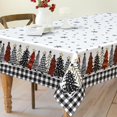 thumbnail image 3 of Christmas Tree Tablecloth - Waterproof Merry Xmas Table Cloth for Kitchen, Dining, Holiday Party - Winter Decor, 60x84 Inch Rectangle, 3 of 6