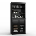 thumbnail image 5 of 100% Solid Wood 32" Bathroom Cabinet with Clear Glass Doors, 2-Drawers and Adjustable Shelves, 5 of 6