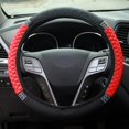 thumbnail image 2 of Funda elástica para volante de automóvil, de cuatro segmentos, de cuero con diamantes de colores, banda elástica para volante, sin anillo interior, funda para manija con diamantes, 2 of 6