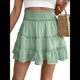 thumbnail image 1 of Falda Corta de Verano para Mujer, con Volantes, Cintura Alta, Informal, Estilo Bohemio, para Playa, con Pantalones Cortos Incorporados, Verde , Talla M, 1 of 7
