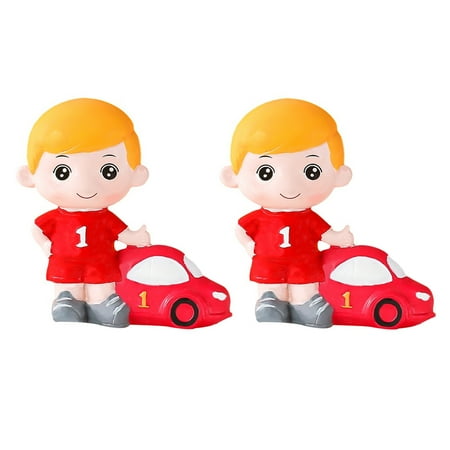 

NUOLUX 2pcs Car Themed Cake Decor Home Decoration Desktop Ornament Boys Cake Decor