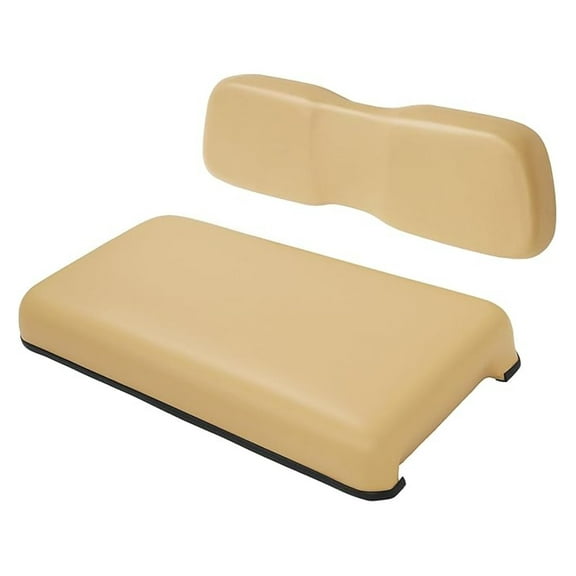 Golf Cart Front Seat Bottom & Seat Backrest Compatible with 2000.5-up Club Car DS Seat Bottom and Back Tan Plastic Foam Wood