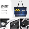 thumbnail image 3 of Gaeub Retro Blue Glitter Print Beach Bag,Large Tote Bag,Waterproof Sandproof Women Tote Bag,Pool Bag with Zipper for Gym Grocery Travel, 3 of 7