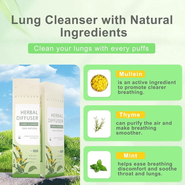 lung detox vape pen Amazon.com: Mullein Herbal Diffuser Pen – Smokeless Inhaler for Lung  Cleansing with Mullein Thyme & Mint – Flavored Air Freshener, 2 Sticks  Vaporless : Health & Household main image 0