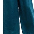 thumbnail image 6 of Women's Plus Size Cotton Blend Elastic Waist Pants, Comfortable Solid Color Pull On Stretch Pants, Functional Pockets Everyday Trousers for Work Casual Daily | TruBelle,Blue XL, 6 of 7