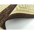 thumbnail image 2 of Meander Design Printed Slip Resistant Rubber Back Latex Runner Rug and Area Rugs 5 Color Options Available (Brown, 3'3" x 4'11"), 2 of 4
