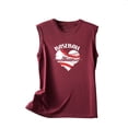 thumbnail image 4 of Usmixi Womens Tank Tops Baseball Mom Heart Graphics Crewneck Sleeveless Shirts Casual Loose Fit Racerback Tank Tops Blouses Wine XL Clearance Clothes, 4 of 5