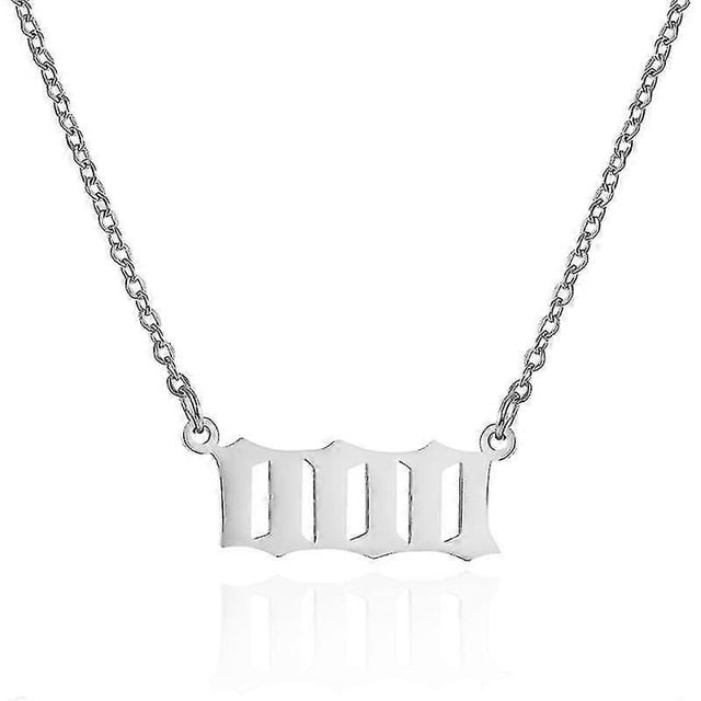 Stainless Steel Angel Number Necklace 111 222 333 444 555 666 777 888 999 For Women Men Lucky Number Chain Necklaces Jewelry